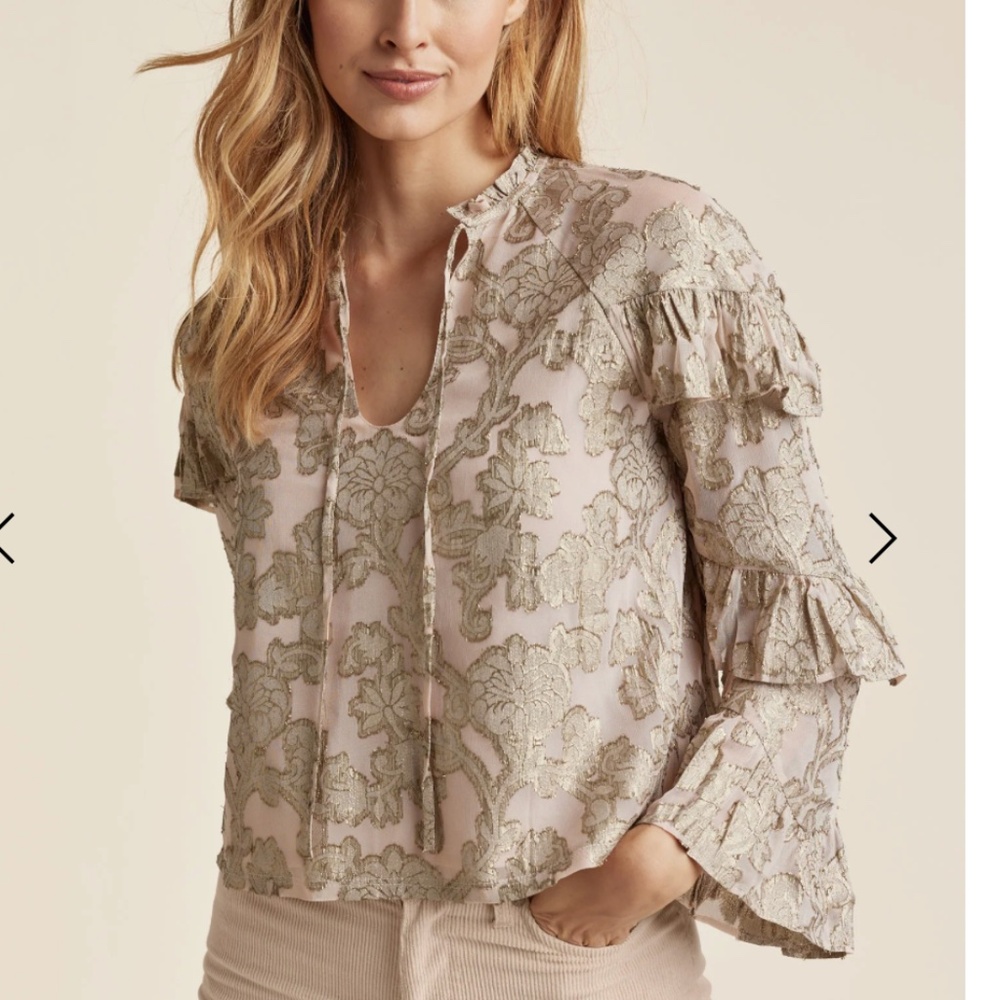 Shimmer tiered Sleeve top - NWT!!  Blush Color- Size 12 - GORGEOUS!!!